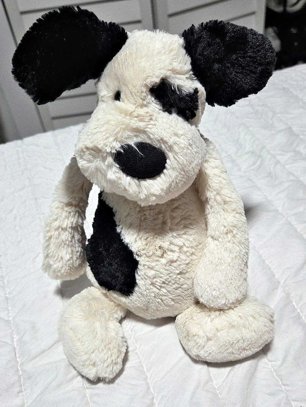 Jellycat Bashful Black & Cream Puppy Plush Cream & Black